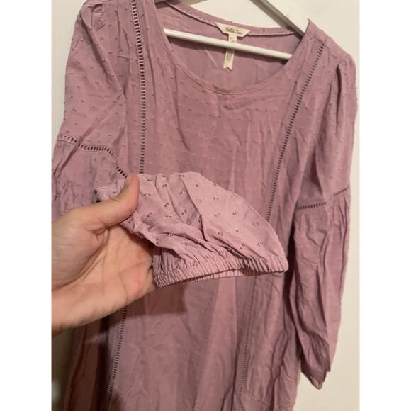 Matilda Jane Turn on the Charm Swiss dot Womens long sleeve lavender dress Large - Picture 4 of 6